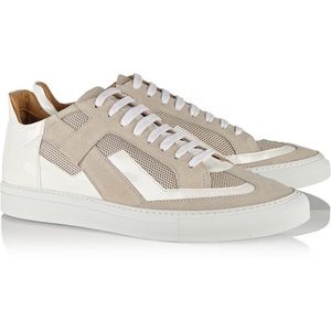 MM6 White Patent Beige Suede Mesh Sneaker